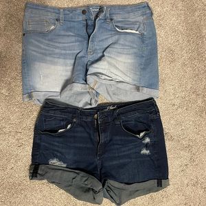 2 pairs of jean shorts